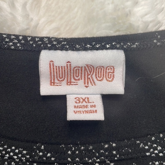 LuLaRoe Black and Silver Patterned Top - Picture 3 of 4
